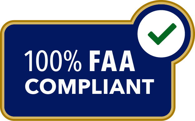 100% FAA Compliant badge