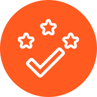 check and stars icon