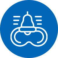 Sleep mask and bell icon