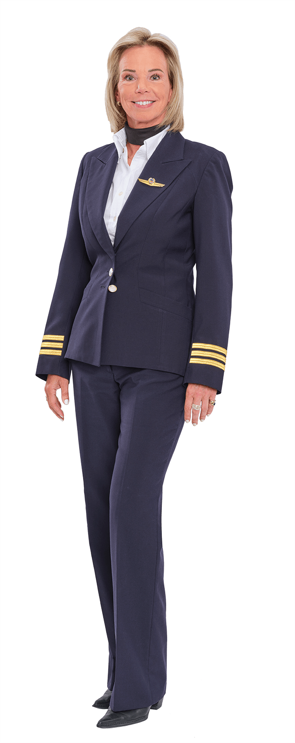 Woman in pilot's uniform